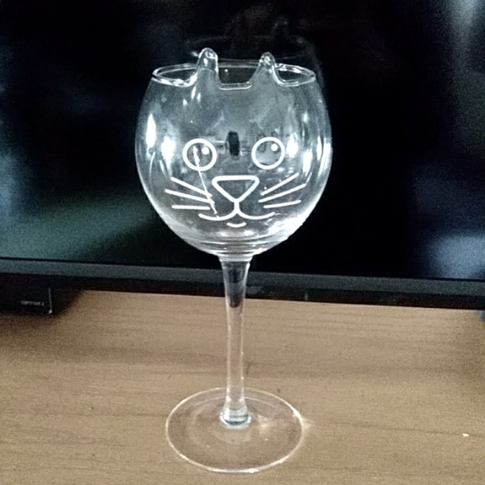 Cat Wine Glass